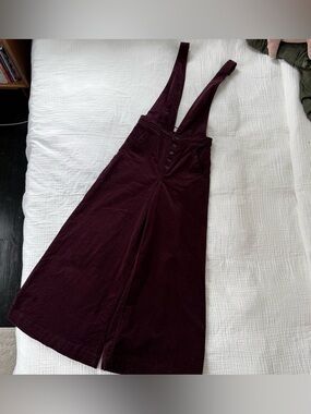 Free people corduroy overalls wine bell bottom wide leg 25 S boho vintage style